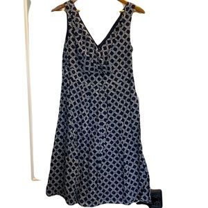 Lands End Navy and White Summer Dress
